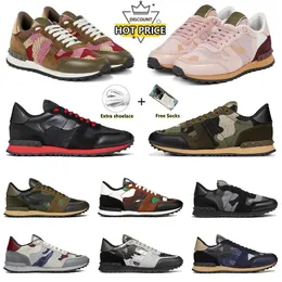 Klassiska män Kvinnor Designer Valenti Shoes Camouflage Casual Shoe vandring Fiske Cykling Badminton Golf Laced-Up Breattable Outdoor Trainers Storlek 38-45