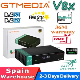 수신기 DVBS2X GTMEDIA V8X H.265 위성 수신기 Blulitin WiFi 지원 CA 카드 슬롯 업그레이드 GTMedia V8 Nova V9 슈퍼 세트 상단 상자