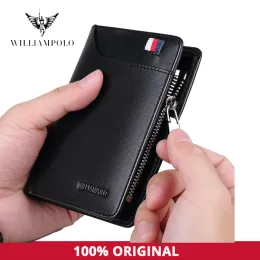 財布ウィリアンポロコインは、カードホルダー付きの本物の革の男性財布を追跡しますショート財布ジッパーウォレットカジュアル標準ウォレットpl293