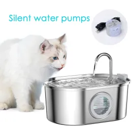 Suprimentos 3.2L Novo fonte de água de aço inoxidável Gato de gato de gato automático bebedora bebedora de bebedora para dispensador de água para cães para cães com janela