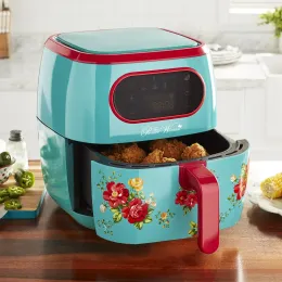 FRYERS 2024 NOVA FRYER FLORAL VINTAGE FLORAL 6.3 Quart com tela de LED, 13,46 "