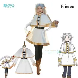 Anime kostümleri frieren cosplay sousou no frieren cosplay compe anime ceket gömlekleri fantezi kadınlar yetişkin hallown karnaval parti kıyafetleri y240422