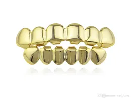 Hip Hop Gold Teeth Grillz أعلى الشوايات السفلية الأسنان أسنان الفم البانك Cosplay Party Tooth Rapper Gift 3002614