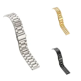 Högkvalitativa män wmoen 21mm Watchband Luxury Watch Bälte för män Kvinnor bra rostfritt stålklåsband Armband Band Present Watch Band Gold Metal Strap New With Taggar