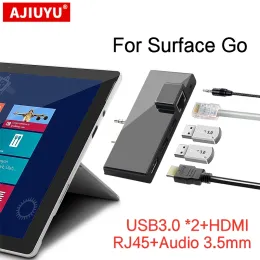 Hubs AJIUYU USB C HUB For Microsoft Surface Go Go2 USB 3.0 to HDMI RJ45 3.5mm Audio Adapter Dock USBC Hub Multi USB3.0 Splitter