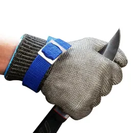 Tillbehör 1Pair Safety Cut Proof Stab Resistant rostfritt stålhandskar Metallnät Butcher Driving Mountaineer Handskar Utomhusfiske