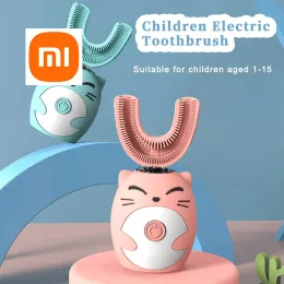 Tandborste Xiaomi Child Electric Tandborste 360 ​​grader Automatisk USB -uppladdningsbar rengöring Silikon Barn smarta barn U Shape Sonic