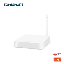 التحكم في Zemismart Tuya Zigbee Hub مع الهوائي الجسر المنزلي بوابة سلكية مع كبل الشبكة الذكية التحكم في تطبيق الأجهزة zigbee