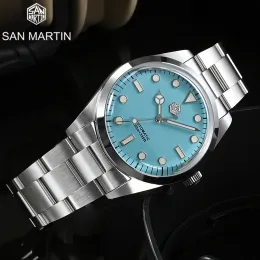 Kits San Martin 39MM Limited Edition Watch SN020G4 Sky Blue Sapphire TP5000 Movement BGW9 Automatic Mechanical Diver Watch Men 10Bar