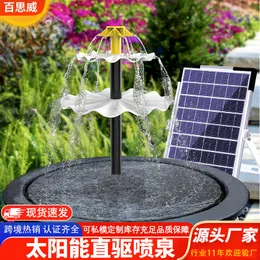 Trädgårdsdekorationer Palone 3 Tiered Bird Bath med 3,5W Solar Pump DIY Solar Fountain Löstagbart för Bird Bath Garden Decoration Outdoor Bird Feeder 230609