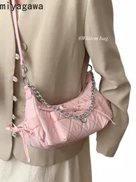 Miyagawa Sweet Bow Bag For Women's 2024 New Spring Single Shoulder Underarm Bags High QualityCorean Chain Handbag 91VJ#