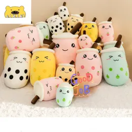 동물 Boba Plushie Kawaii 방 데코 버블 티 플러시 장난감 Kawaii 플러시 박제 동물 귀여운 음식 밀크 차 소프트 쿠션 생일 선물