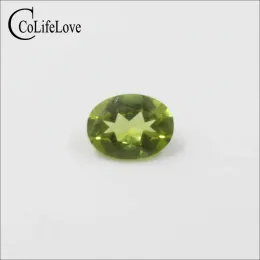 Gemstones 6 mm * 8 mm 1.2ct natural oval cut peridot loose gemstone for jewelry shop 100% real natural peridot gemstone