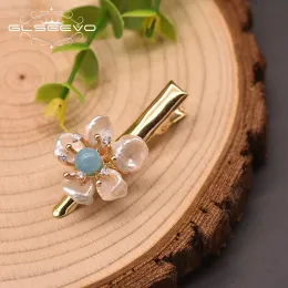 Schmuck Glseevo natürlicher Süßwasser Barock Perlen Haarnadel für Mädchen Aquamarine Mode Schmuck Original Design Handgefertigtes chinesisches gh0024a