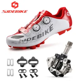 Ayakkabı Sidebike MTB Bisiklet Ayakkabı Naylon Sole Nefes Alabası Selffling Bisiklet Ayakkabı Erkekler Dağ Bisiklet Sneaker Beyaz Siyah Renk