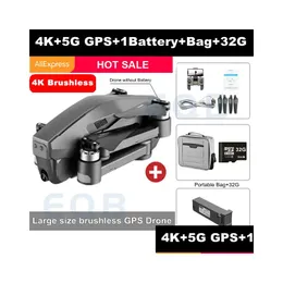 الطائرات بدون طيار 5G WIFI GPS مع 6K 4K 2 محور الكاميرا GIMBAL RC المسافة 2km استقرار ذاتي بدون فرش Quadcopter FPV Dron Drop DHF17