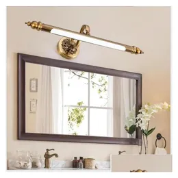 Wall Lamps Vintage Bronze Led Lamp For Bathroom Mirror Cabinet Waterproof Vanity Light Fixture With Adjustable Lengths Of 48Cm 57Cm Dhn8A