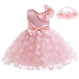 Mädchenkleider Kleinkind Baby Mädchen weiße Taufe Partykleid für 1 2. Geburtstag Vestidos Blume Elegante Prinzessin Säugling Hochzeit Abend