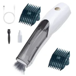 Clippers Dog Shaver Clipper 3speed Cordless Pet Hair Clipper With Suction USB Vacuum Electric Dog Hair Trimmer Low Noise 1500mAh USB