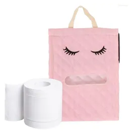 Depolama torbaları tuvalet kağıdı rulo kapağı pamuklu sevimli kirpik şekli organizatör banyo dokusu tutucu çok amaçlı