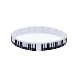 100pcs Piano Klucz silikonowy gumowa bransoletka świetna do użycia w dowolnym prezencie dla fanów muzyki 219W