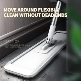 Hands Free Flatbed Mop Household Lazy Floor Tool Large Cleaning Water Absorbing Dry And Wet DualPurpose 240422