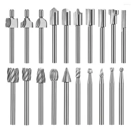 Pieces Wood Carving And Engraving Drill Bit Set Accessories HSS Carbide Milling Burrs For DIY