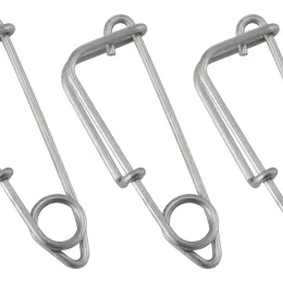 Accessoires 10pcs Trotline Clips Schnellwechsel Langlinie Fischerei -Schnappclips Edelstahl Schwenkschnappanschlüsse Catfish Thunfisch 48 mm 53 mm