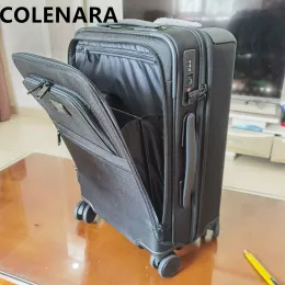 Gepäck Colenara Nylon Einfacher Koffer Anti -Diebstahl und Passwortbox, das auf dem Chassis 20 -Zoll stiller Antikollision -Hebelgepäck montiert ist