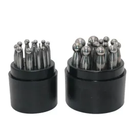 Equipments TOPTOS Jewelry Dapping Punches Set Stainless Steel Block DIY Craft Tools for Sculpture Forming Machine Punchers 15/17PCS