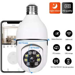 Fotocamera E27 2MP Bulb WiFi Vision Night Vision Night Vision Wireless Intelligent Security Monitor LED LAMPAGGIO Sicurezza Monitoraggio Baby Monitor Baby Monitor