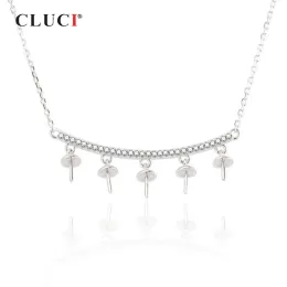 Ожерелья Cluci Silver 925 Дизайн подвесной ожерелье Монтаж Женщины ювелирные украшения