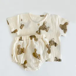 T-Shirts Säuglingskleidung für kleine Mädchen Kleidung Sets Neugeborene Baby Boy T-Shirts + Shorts 2pcs Babykleidung Sets