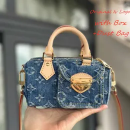 Louiseviutionbag Original Louies Vution Nano Speedys Designer Luxus Bag Spiegel Qualität Crossbody Denim Taschen Real Leder Geldbeutel mit Kasten Sack Luxe Dhgate Neu