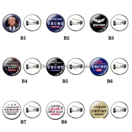 Party Favor Trump 2024 Brooch Campaign Supporter Glass Gem Badge Brooches Drop Delivery Home Garden Festive Supplies Event Dhrst