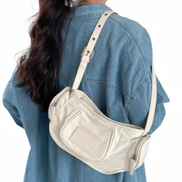 korean Stylish Armpit Bag Nyl Fi Shoulder Bag For Women Solid Color Handbag High Quality Underarm Bag Ladies Casual Totes 646K#