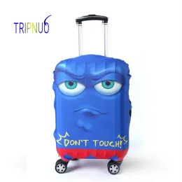 Tillbehör Tripleuo Blue Eyes Cover för resväska reselasticitetsbagage skydd täcker elastiska rese tillbehör vagnslag