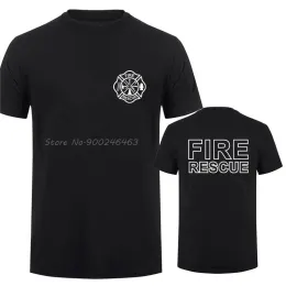 Рубашки пожарно спасение пожарной футболка мужчина пожарные футболки, мужчина, хлопковые футболки, вершина Harajuku