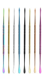 Rainbow Silver Dab Tool Long Dabber Tool Metal Single Smoke For Wax Dry Herb GC11036218070