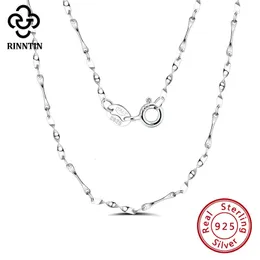 Rinnntin Silver 925 10 mm verdrehte Linkkette Halskette für Frauen elegant auf Hals Schmuckparty Accessoires SC05P18 240422