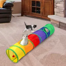 Toys Cat Tunnel Tube Faltbares Katzenspielzeug Kitty Training Interaktiver Spaß Spielzeugtunnel gelangweilt für Welpenkätzchen Haustierzubehör Katzen -Accessorie
