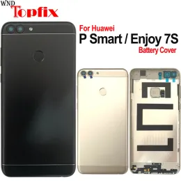 التحكم الجديد في Huawei P Smart Back Batter Batch Cover حالة الإسكان الخلفي للسكن لـ Huawei ، استمتع بغطاء بطارية 7S مع عدسة + بصمات الأصابع