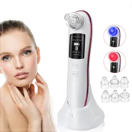 Scrubbers LED LED Light Blackhead Remover Vakuum Elektrische Gesichtsbehandlung Comedo Saugporenreiniger Extraktor -Werkzeug 6 Austauschbare Saugköpfe