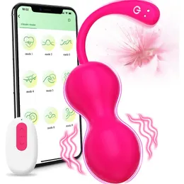 Seks Oyuncaklar Yumurta Kadın Seks Oyuncakları Akıllı Uygulama Bluetooth Uzaktan Kuman Kegel Ball Vajinal Dumbbell Akıllı Top Kadın Mastürbasyon Eğlenceli Postpartum Eğitim Ürün