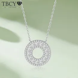 Necklaces TBCYD 1.4CT D Color Double Circle Moissanite Necklace Pendant For Women GRA Certified S925 Silver Neck Chain Luxury Jewelry Gift