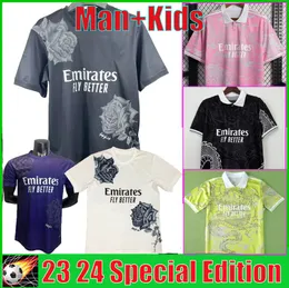2023 Bellingham Vini Jr Y-3 Futbol Formaları 23 24 25 Real Madrids Özel Baskı Dragon Futbol Gömlek Camavea Alaba Rodrygo Erkekler Top ve Kids Kit Üniforma