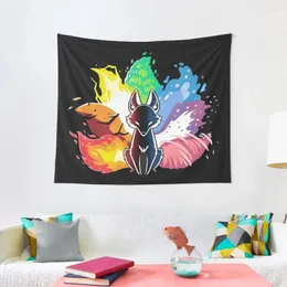 Tapissries nio svans kitsune tapestry dekorationer för rum dekor hem sovrum deco dekoration koreansk stil