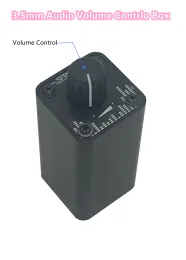 Amplificador de 3,5 mm Controle de volume de áudio 1/8 "Aux Steloo Line Controller Knob, Ajustador de nível de volume para fone de ouvido do CD player PC etc.