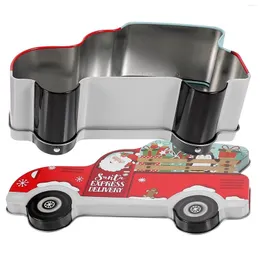 Storage Bottles Christmas Candy Tin Cookie Box Container Car Shaped Chocolate Treat Small Gift