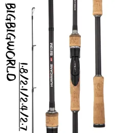 Accessoires Bigbigworld Hurricane Carbon 3 Sektion BAITCASTING TOUP Light Fishing für Spinning Lure Rod 1.8/2,7 m 5g40g Angelrute